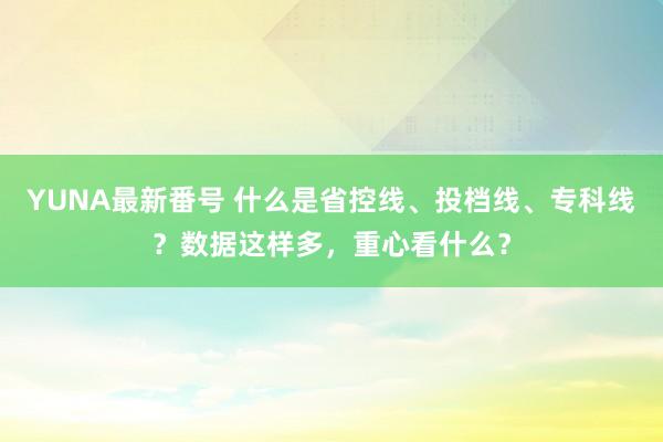 YUNA最新番号 什么是省控线、投档线、专科线？数据这样多，重心看什么？