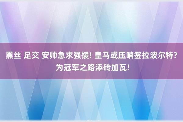 黑丝 足交 安帅急求强援! 皇马或压哨签拉波尔特? 为冠军之路添砖加瓦!