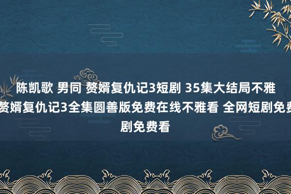 陈凯歌 男同 赘婿复仇记3短剧 35集大结局不雅看 赘婿复仇记3全集圆善版免费在线不雅看 全网短剧免费看