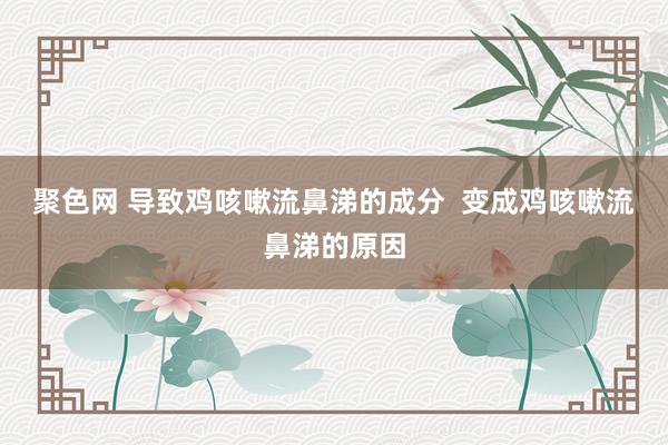 聚色网 导致鸡咳嗽流鼻涕的成分  变成鸡咳嗽流鼻涕的原因