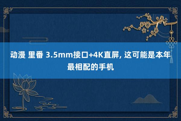 动漫 里番 3.5mm接口+4K直屏， 这可能是本年最相配的手机